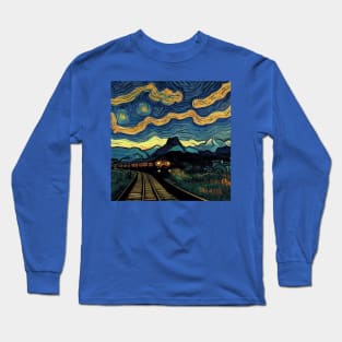 Starry Night Wizarding Express Train Long Sleeve T-Shirt